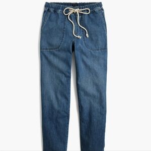 J. Crew Women's Boyfriend Jeans in Medium Blue with Drawstring